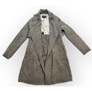 Club Monaco Women Taupe Drape Front Trench Coat Jacket XS‎ TP